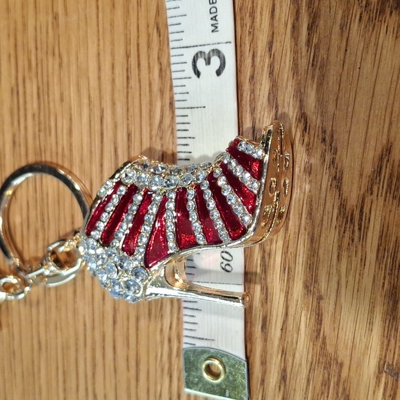 Elegant Red & Gold Women's High Heel Keychain/Bag Charm - Picture 4 of 4